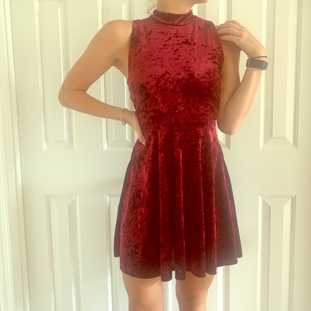 Red velvet dress